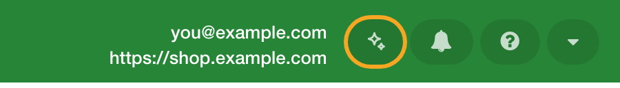 The sparkles button at the top of the Aimtell dashboard, beside the notification bell